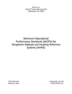 کتاب آر تی سی ای RTCA DO-334 : Minimum Operational Performance Standards (MOPS) for Strapdown Attitude and Heading Reference Sy