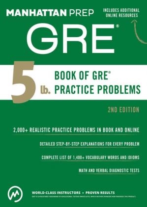 کتاب بوک اف جی ار ای پرکتیس پرابلمز ویرایش دوم 5lb. Book of GRE Practice Problems Manhattan 2nd
