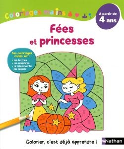 کتاب رنگ آمیزی فرانسوی Coloriages malins : princesses et fées a partir de 4 ans